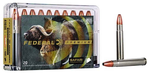 Federal P416RSA Premium Safari Cape-Shok 416 Rem Mag 400 gr Swift A Frame 20 Per Box/ 10 Case